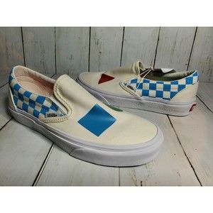 New Vans X MOCA Classic Slip On WMNS Sz 6.5 (Men 5) White Sneakers Canvas